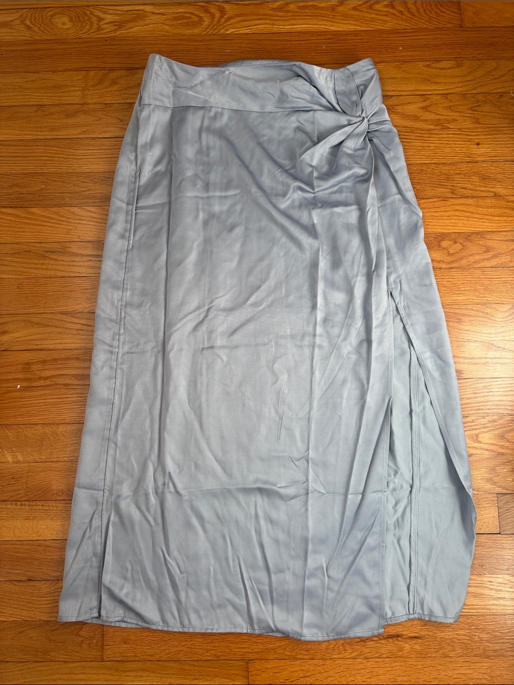 Light Gray Wrap Maxi Skirt